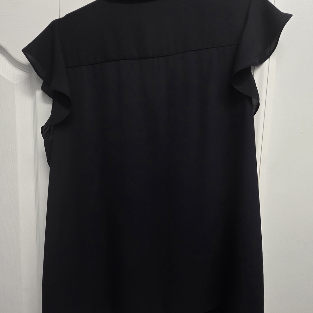 Calvin Klein Black Ruffle Blouse - Picture 2 of 5